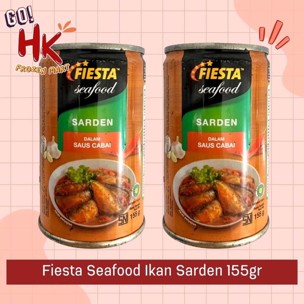 

Fiesta Seafood Sarden 155gr | ikan kaleng pedas siap masak bantan botan abc chili HK Frozen Mart