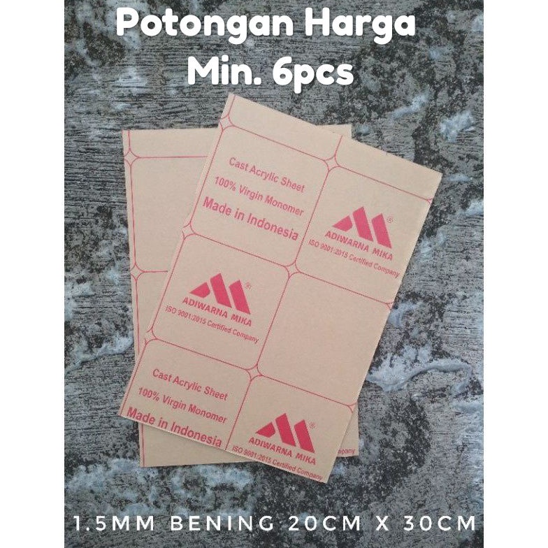 

[9GP82] Akrilik Lembaran Bening Tebal 1.5mm (20cm x 30cm) 69aiz