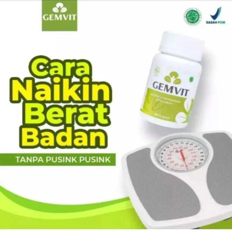 (TERLARIS),Gemvit Suplemen Penggemuk/Penambah berat Badan,Penambah Nafsu Makan