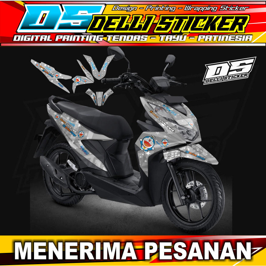 Stiker Decal Motor Honda Beat Street 2023 - Stiker Variasi Doraemon