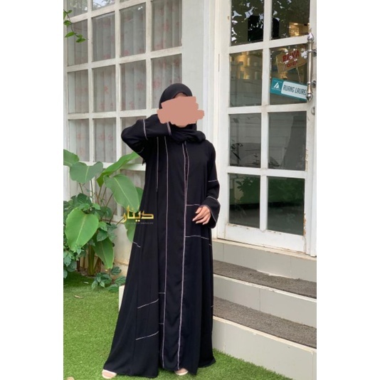 Hulya-Abaya Gamis Hitam Polos Wanita Bahan Jetblack Premium Ori