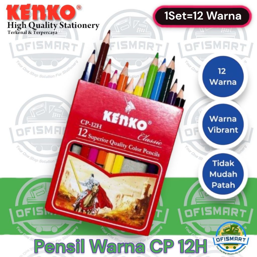

Kenko Pensil Warna Pendek CP 12H | @1SET=12Warna