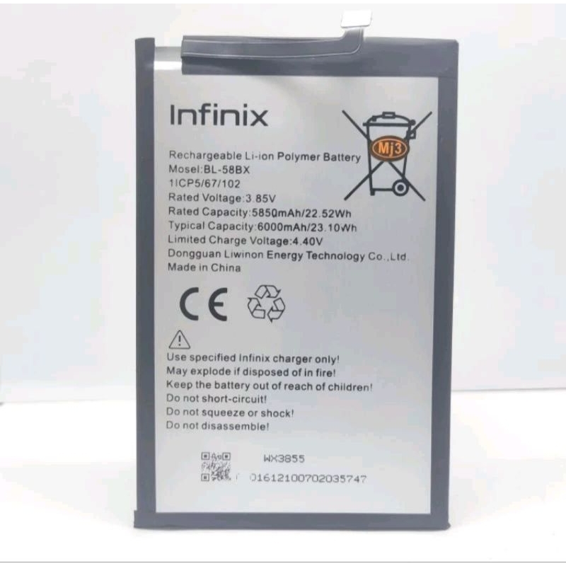 BATRAI BL58BX FOR INFINIX HOT 9 PLAY  / HOT 10 PLAY / HOT 10S X689 BATTERY BATRE BATERAI BATU HP ORI