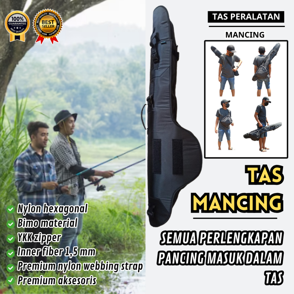 tas pancing keren Ransel Terbaik Jumbo 4 Joran Selempang Bahan Tebal Kuat Premium aksesoris kantong 