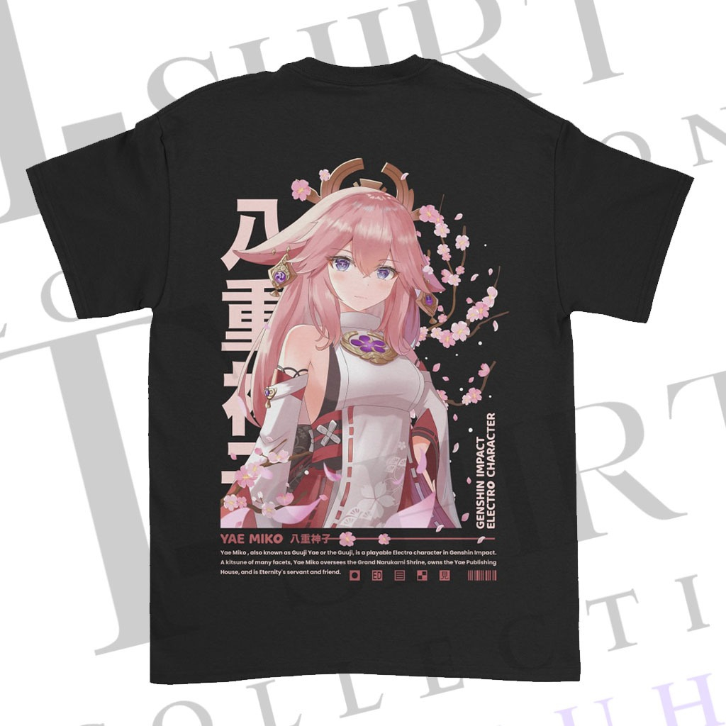 Kaos Distro Pria Sablon DTF GENSHIN IMPACT YAE MIKO Kaos Keren Gambar WanitaT-Shirt collection Galuh