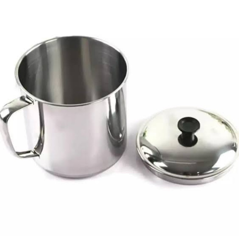 KOMODO MUG DAN TUTUP STAINLESS 12 CM TEBAL PUAS ORIGINAL RESMI