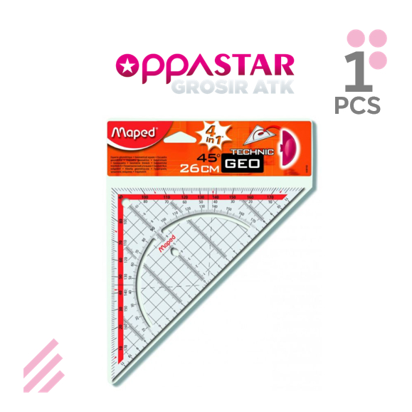 

Penggaris Segitiga Geometri Teknik Maped 4 in 1 busur Gratis Handle