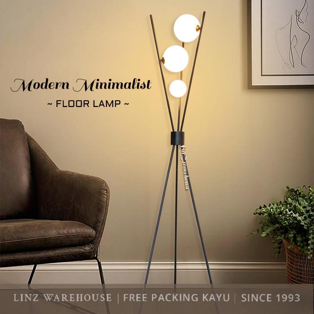 Lampu standing BLACK MODERN MINIMALIST TRIPOD floor lamp