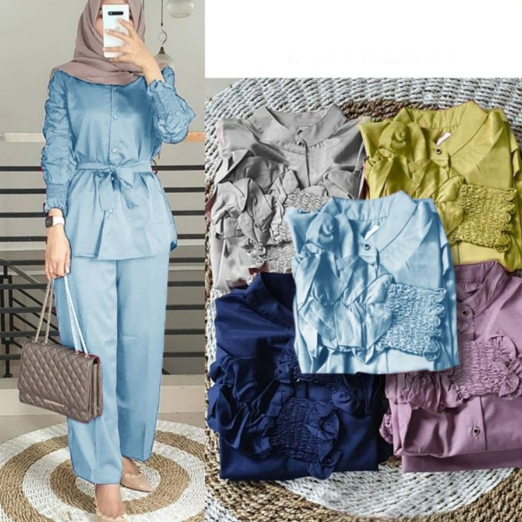 Promo Baju setelan muslim wanita kekinian /Setelan wanita kekinian fashion muslim /model lebaran ter