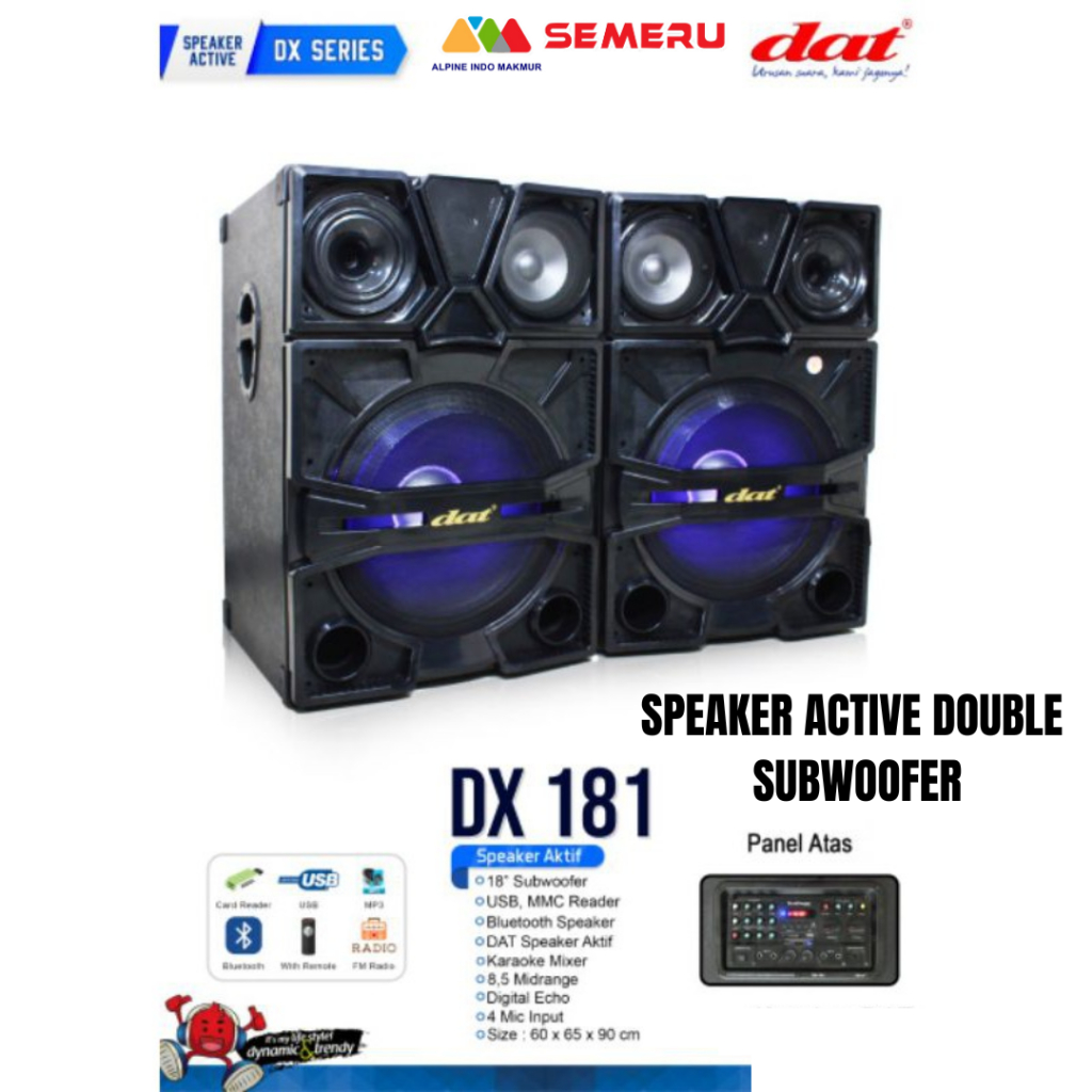 DAT SPEAKER ACTIVE DOUBLE SUBWOOFER DX-181 KHUSUS MAKASSAR