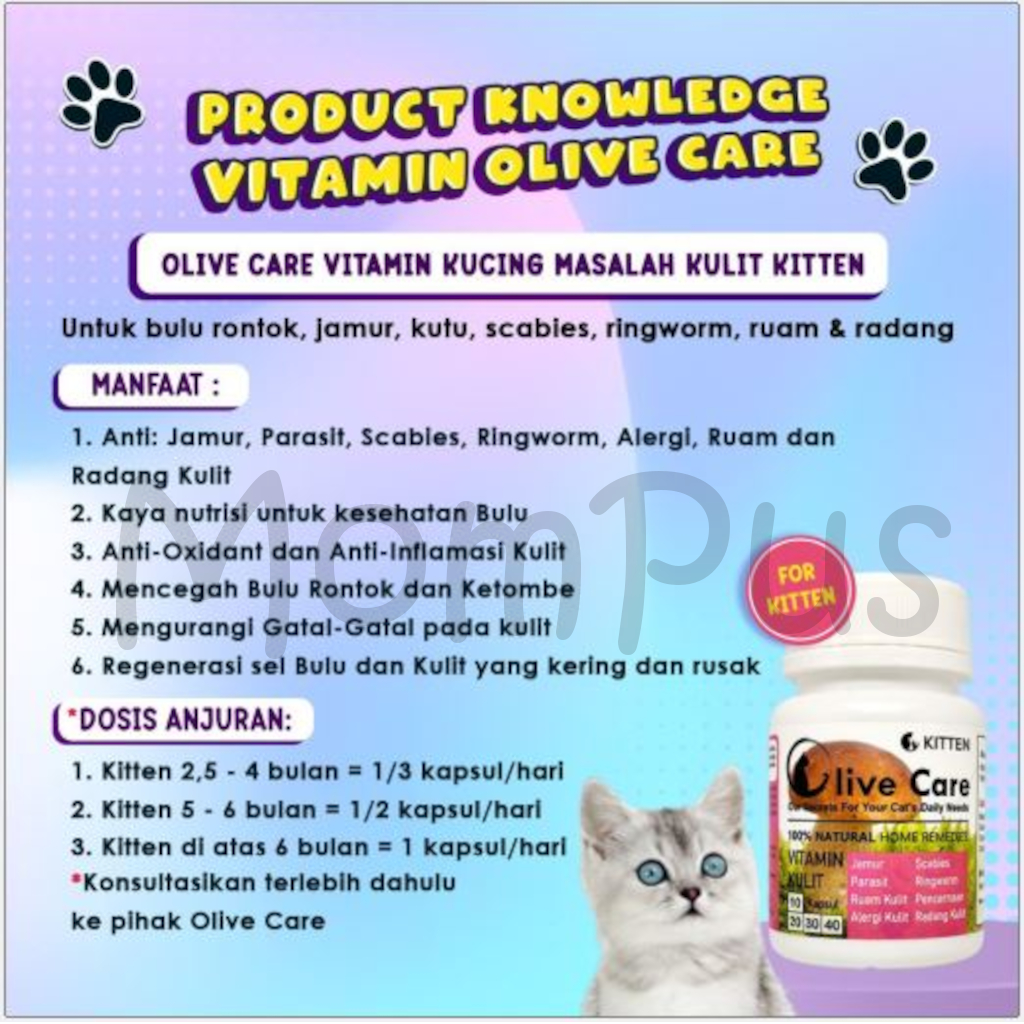 VITAMIN OLIVE CARE 1 Kapsul All Varian Obat Penggemuk KUCING Cat Penambah Nafsu Makan Pelebat Bulu Sakit Flu Diare