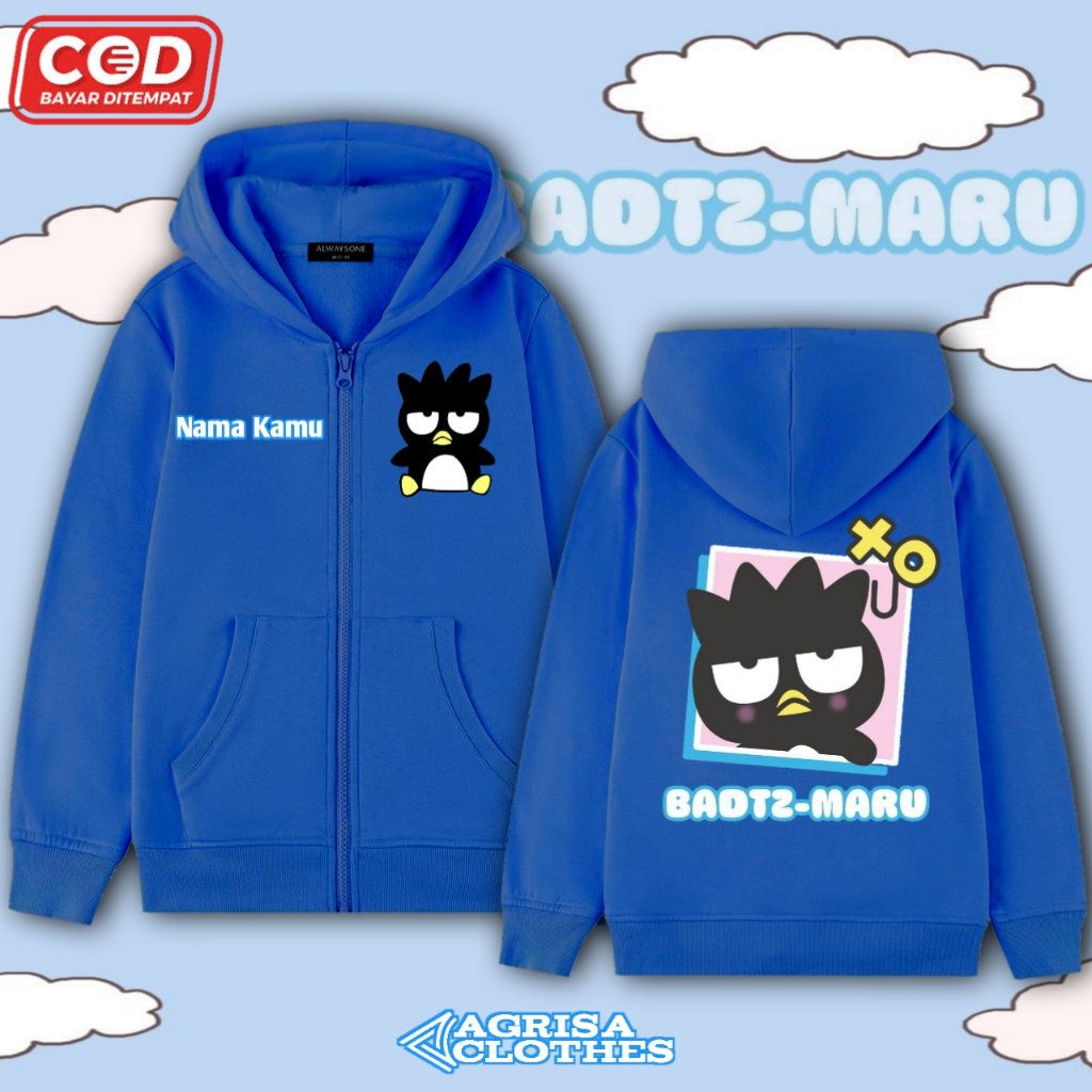 Jaket Hoodie Zipper anak Badtz-Maru/Resleting