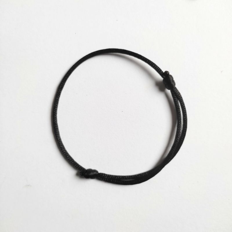Gelang tali satin | gelang polos hitam | gelang satin 2mm