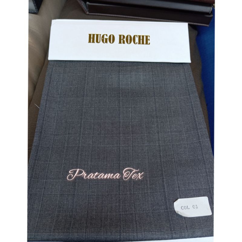 Kain Jas Celana Formal. Kain Semi Wool Meteran Motif Kotak By  HUGO ROCHE ( Harga Per 50 Cm)