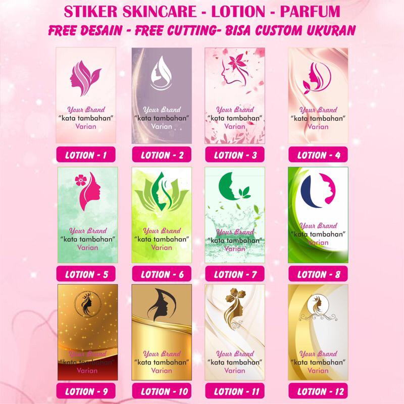 FREE DESAIN STIKER LOGO SKINCARE/LOTION/HB DOSTING/AESTHETIC/INISIAL GOLD/FREE REQUEST BACKGROUND