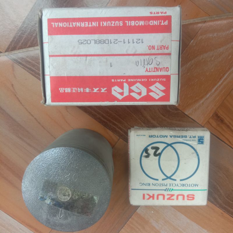 Utuh piston ring kit seher satria 120r hiu lumba oversize 25