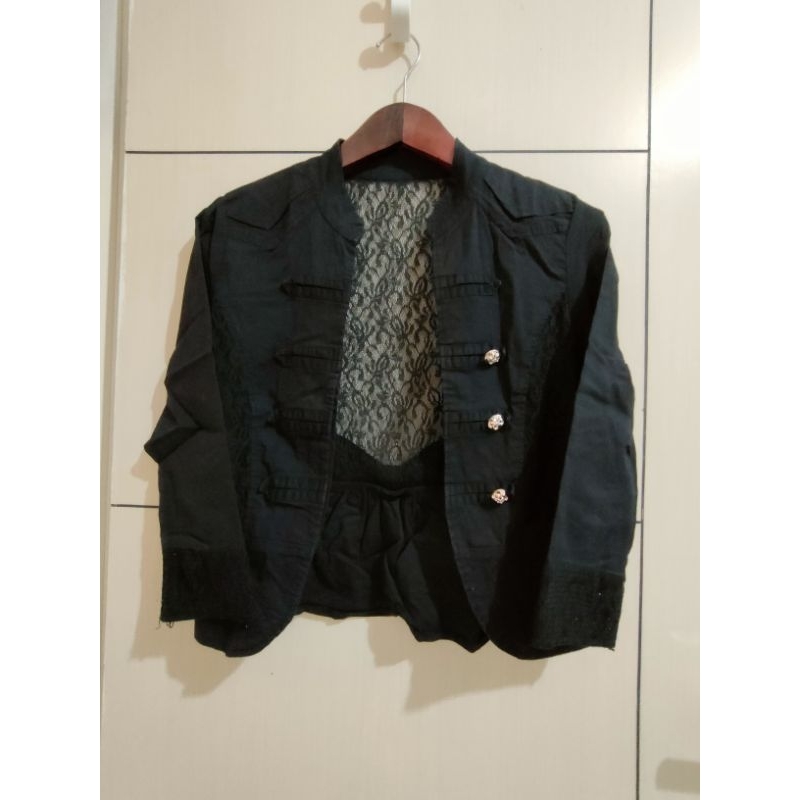 Pre❤️ blazer hitam brokat