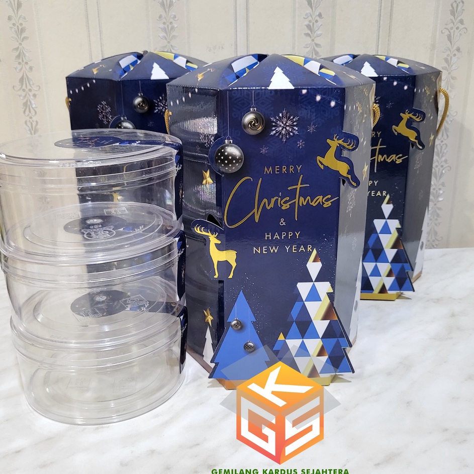 

Kode NKY979 10pcs Box Kue Kering Natal ukuran toples 500gr Dus Hampers Natal Christmas