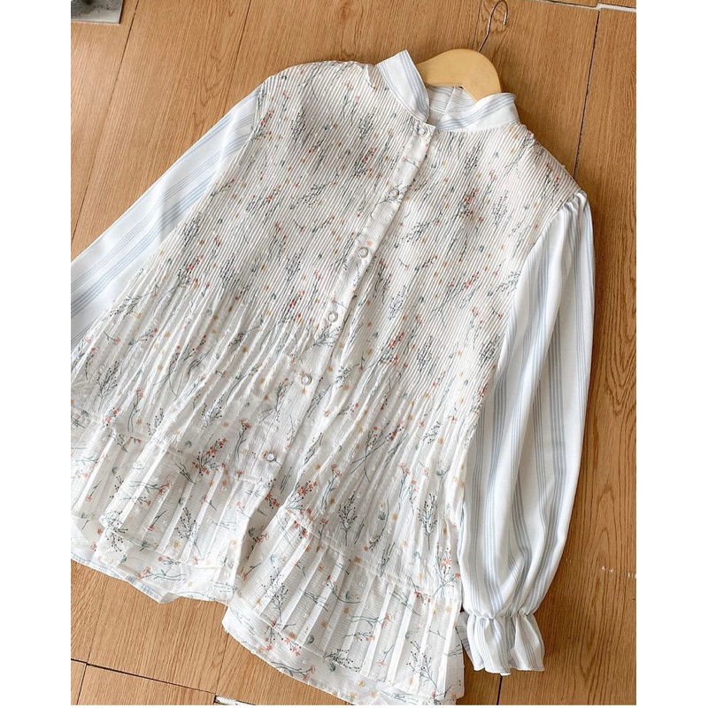 NURI BLOUSE PLISKET/BLOUSE PLISKET PREMIUM/KEMEJA OVERSIZE