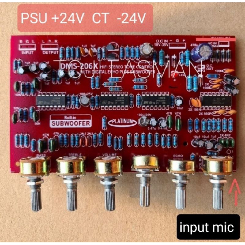 kit tone control subwoofer echo dan mic