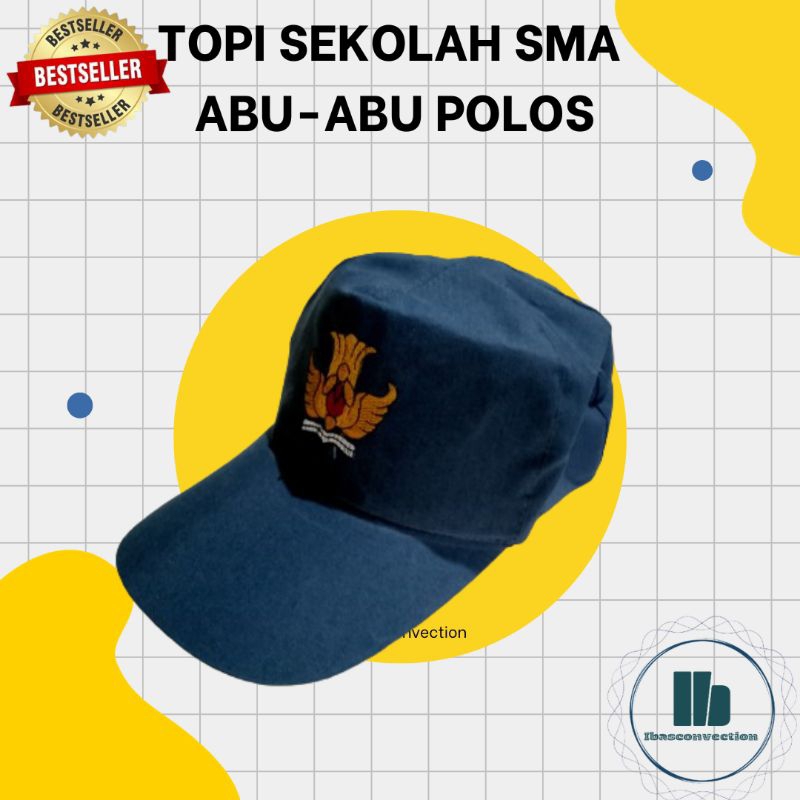 Topi Sekolah SMA Abu Abu Polos