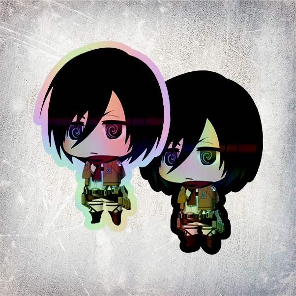 

STICKER HOLOGRAM ANIME CHIBI MIKASA ACKERMAN ATTACK ON TITAN (SHINGEKI NO KYOJIN)