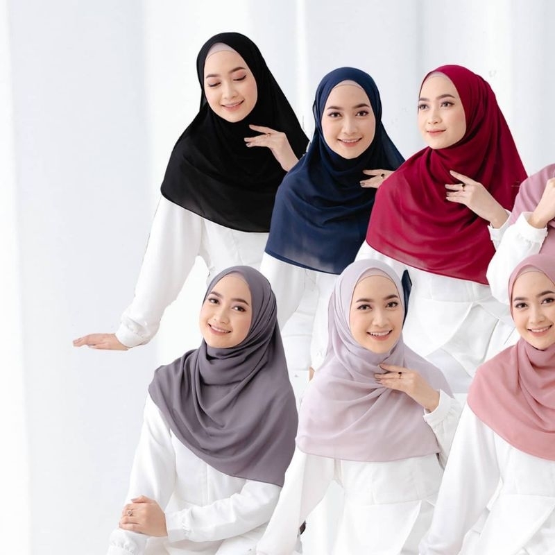 HS - Pashmina Ceruty Baby Doll Premium Pasmina Polos Ukuran 175x75