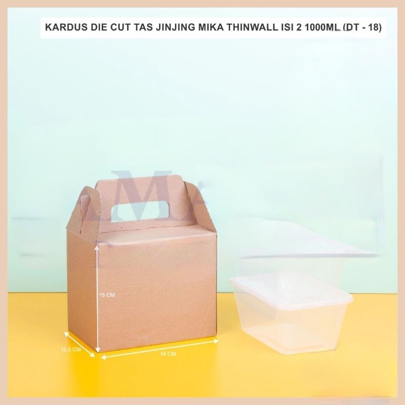 

5pcs Kardus Tenteng Gable box 18x13x15cm isi 2x1000ml thinwall