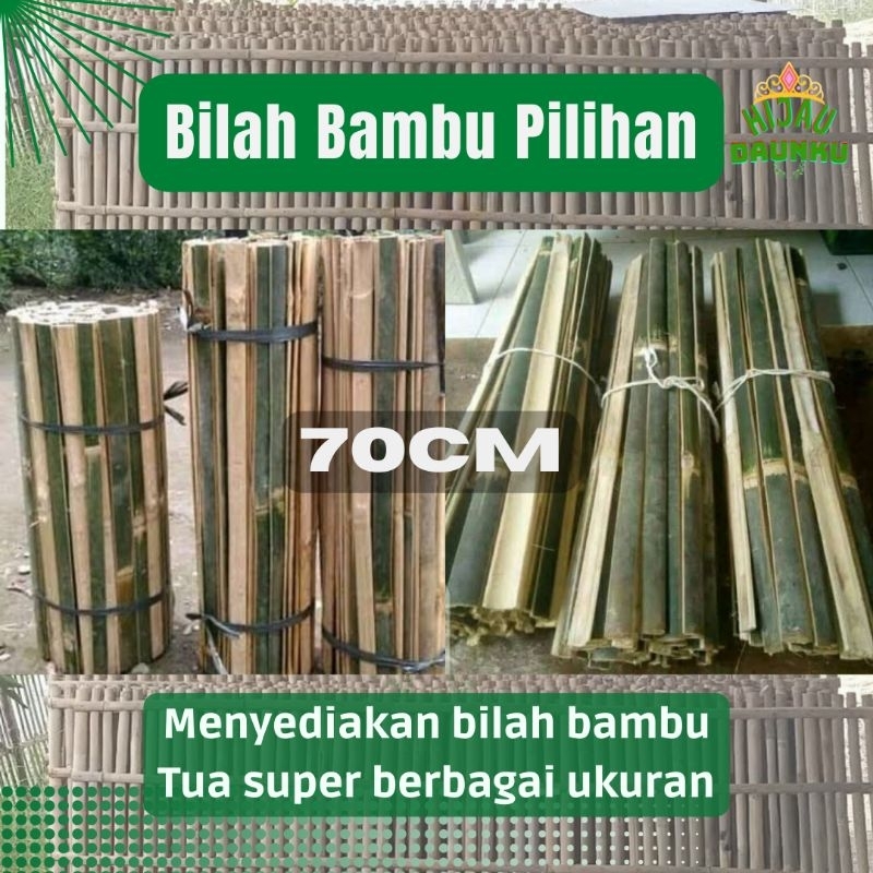 Bilah Bambu Pilihan Panjang 70cm Pring Serbaguna Untuk Kerajinan Tanagan Pagar Kandang Penyanggah Ta