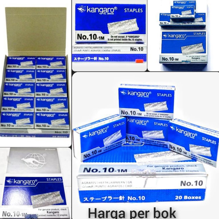 

[☻D81&] Isi Staples Kangaro No.10-1M ( 1pak/20 kotak ) Spesial Discount