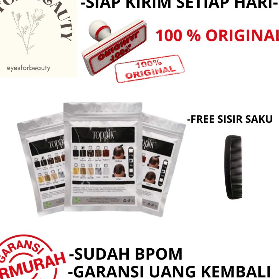 TIPE IFK818 TOPPIK HAIR FIBER REFILL 27.5 ISI ULANG GRAM ORIGINAL TOPPIK PENEBAL RAMBUT