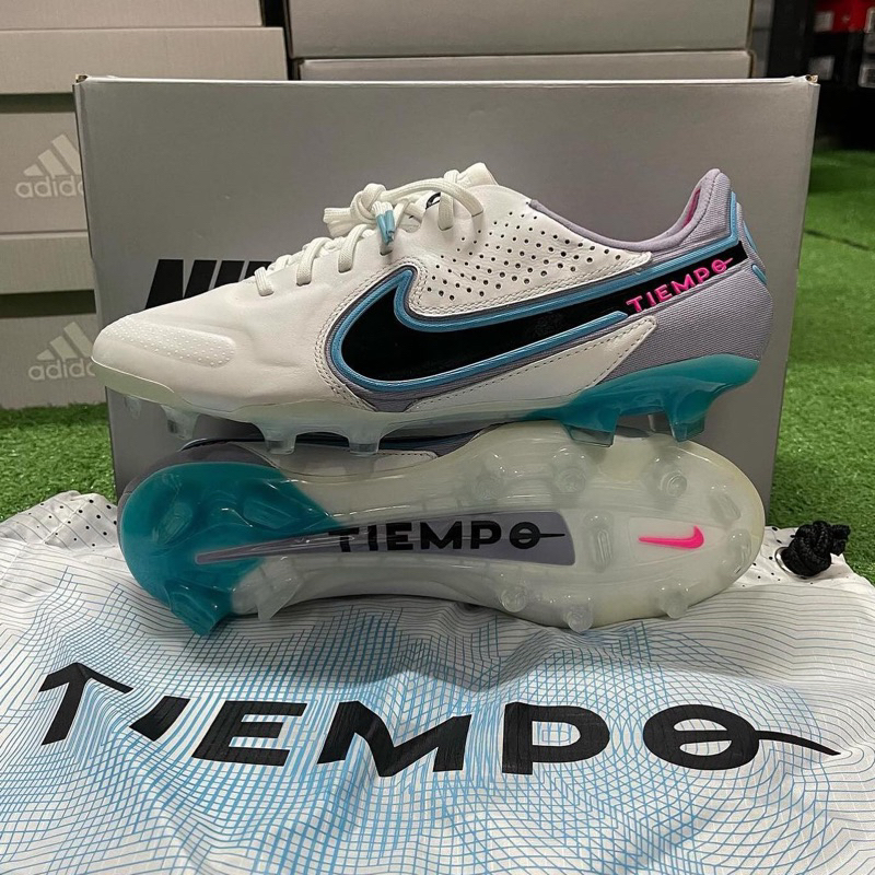 NIKE TIEMPO LEGEND 9 ELITE FG WHITE BLACK BLUE