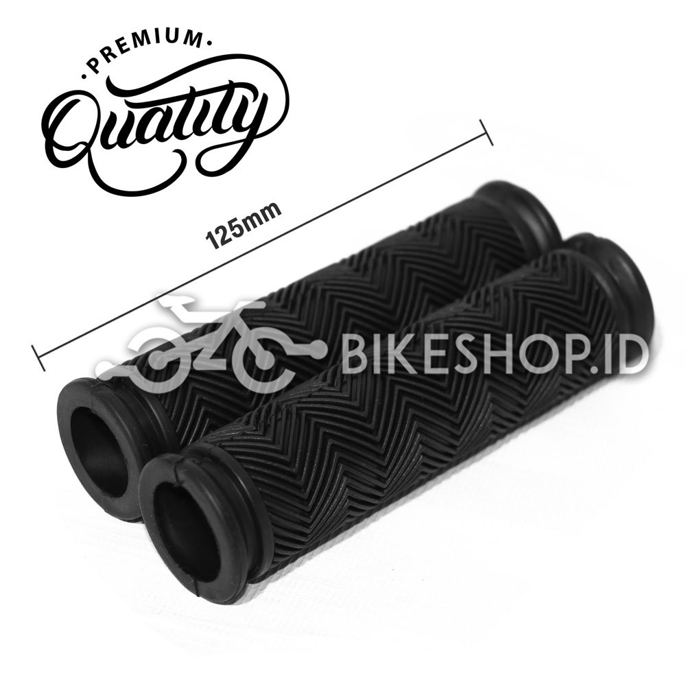 Handfat Hand Grip Sarung Stang Sepeda BMX Lipat MTB Mini Dan Lain-Lain Karet Tebal Hitam Import Quality | High Quality