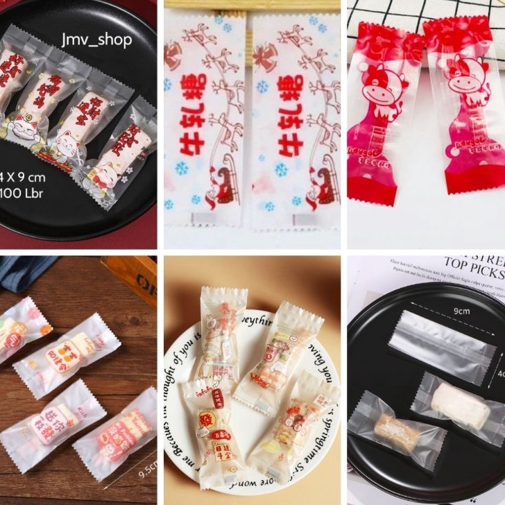 

modelTipe XKX972 Plastik Kemasan Nougat 100pcs/Plastik Sealer 4x9cm/Plastik food grade