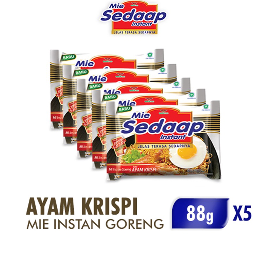

Kode XGD498 Sedaap Mie Instan Goreng Ayam Krispi Bag 88 gr x5