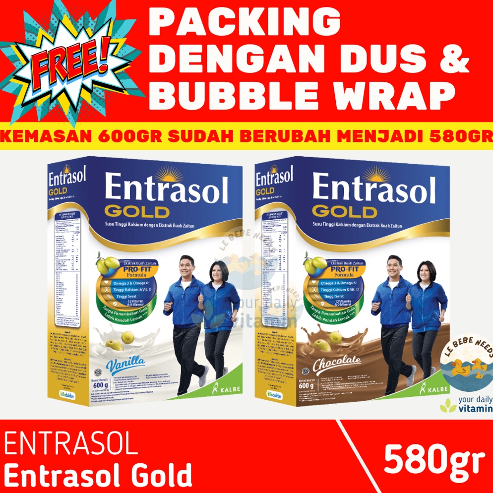 

H4rga Pr0mo Entrasol Gold 580gr - Entrasol Gold Vanilla 580 gr - Entrasol Gold Chocolate 580 gr - Susu Tinggi Protein Harga mantul