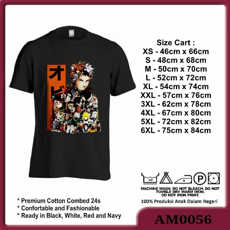 Kaos Distro Anime OBITO Naruto Cotton Combed Hitam AM0056