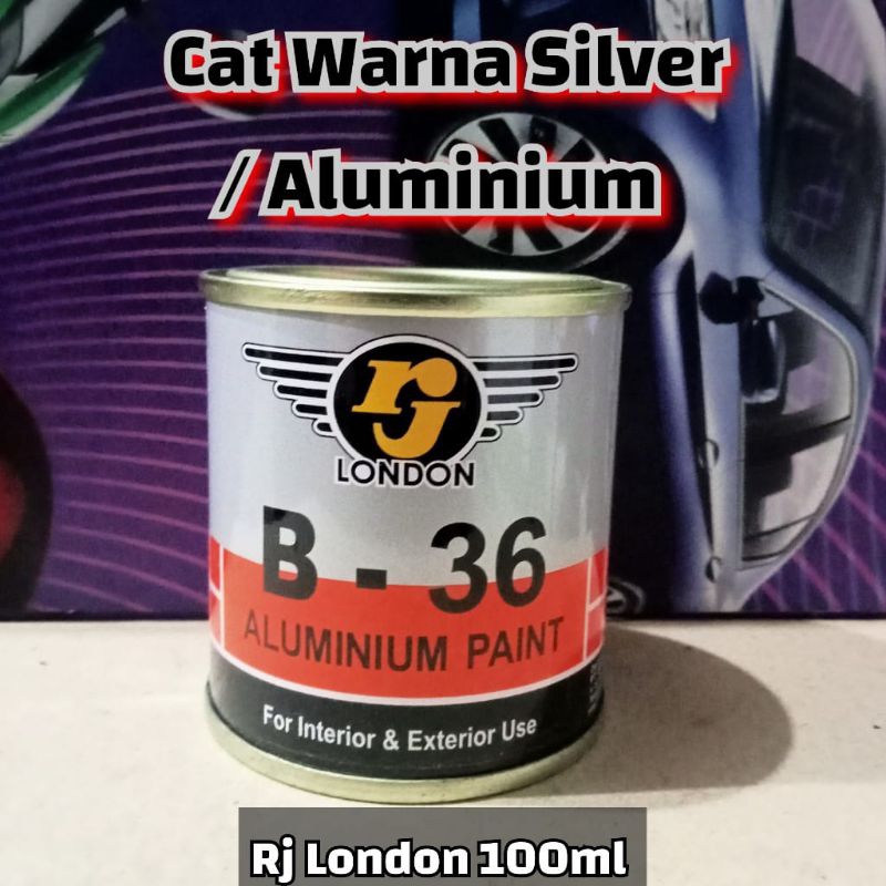 Cat Rj London Aluminium 100ml untuk kayu besi aluminium pagar / cat kaleng warna silver ukuran kecil