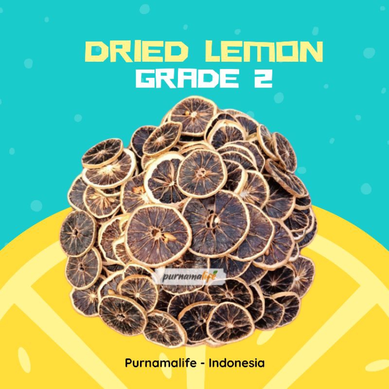 

100gr DRIED LEMON SLICE GRADE 2 BY PURNAMALIFE I LEMON KERING IRIS
