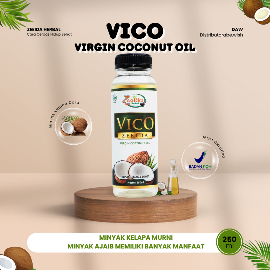 

Minyak vco virgin coconut oil herbal 250ml Zeeida Herbal