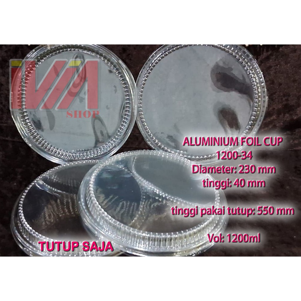 1200 TUTUP mika saja Cup Alumunium Foil Bulat