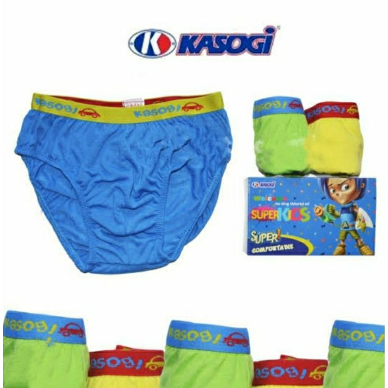 CD Anak Laki-Laki KASOGI KIDS, CD Anak Kasogi Warna Cerah, CD anak 1 box isi 3 pcs