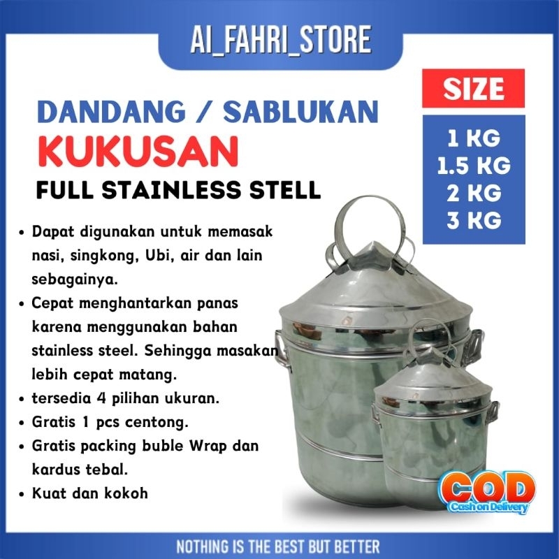 sablukan nasi / dandang nasi / Kukusan Nasi stenlis stell tebal.