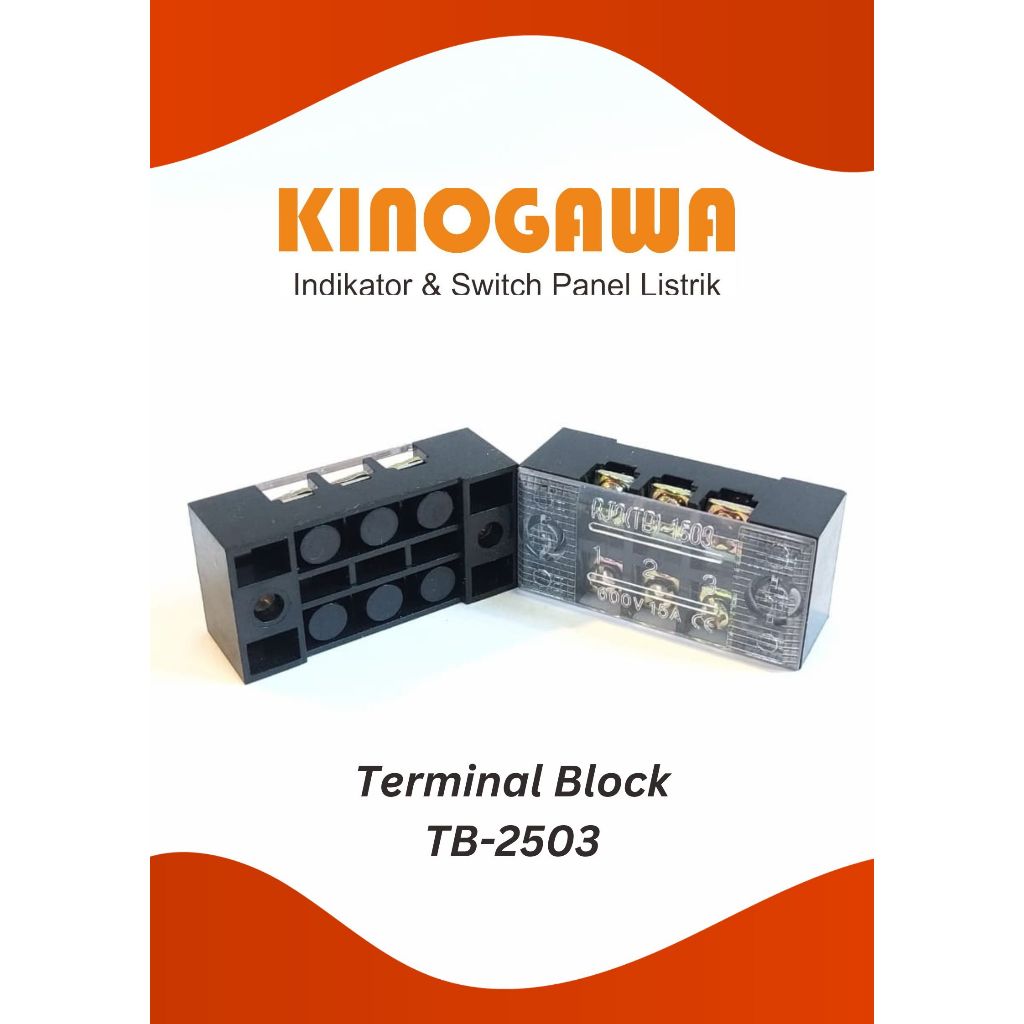 KINOGAWA TERMINAL BLOK TB- 2503 Komponen Panel Listrik Perakitan Proyek Industri Komponen Panel List