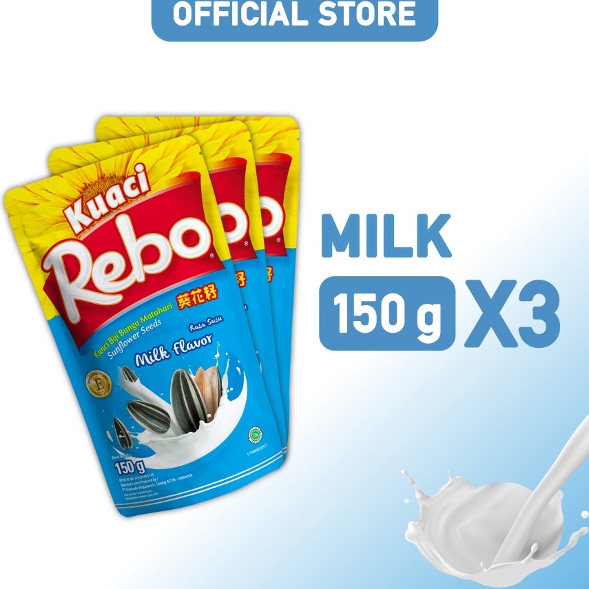 

COD Rebo Kuaci Bundling 3 PCS - Varian Rasa Milk 150 Gram h6h0c