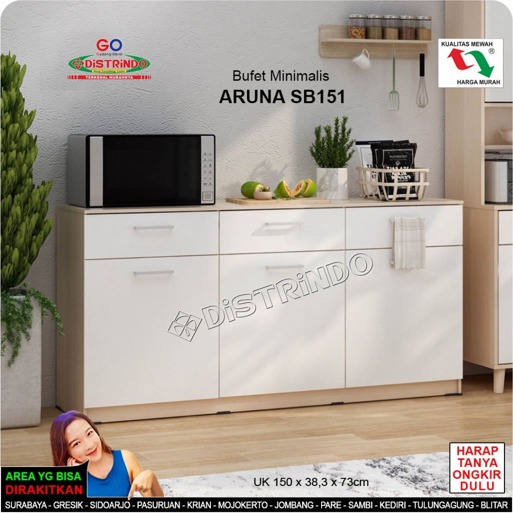 DISTRINDO Bufet / Sideboard Minimalis Multifungsi
