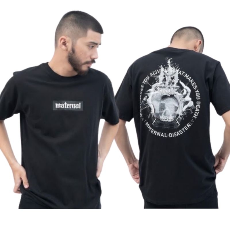 (BAYAR DITEMPAT) T-SHIRT MATERNAL DISASTER PISHO BLACK KAOS DISTRO MATERNAL HITAM KEREN - BAJU PRIA 