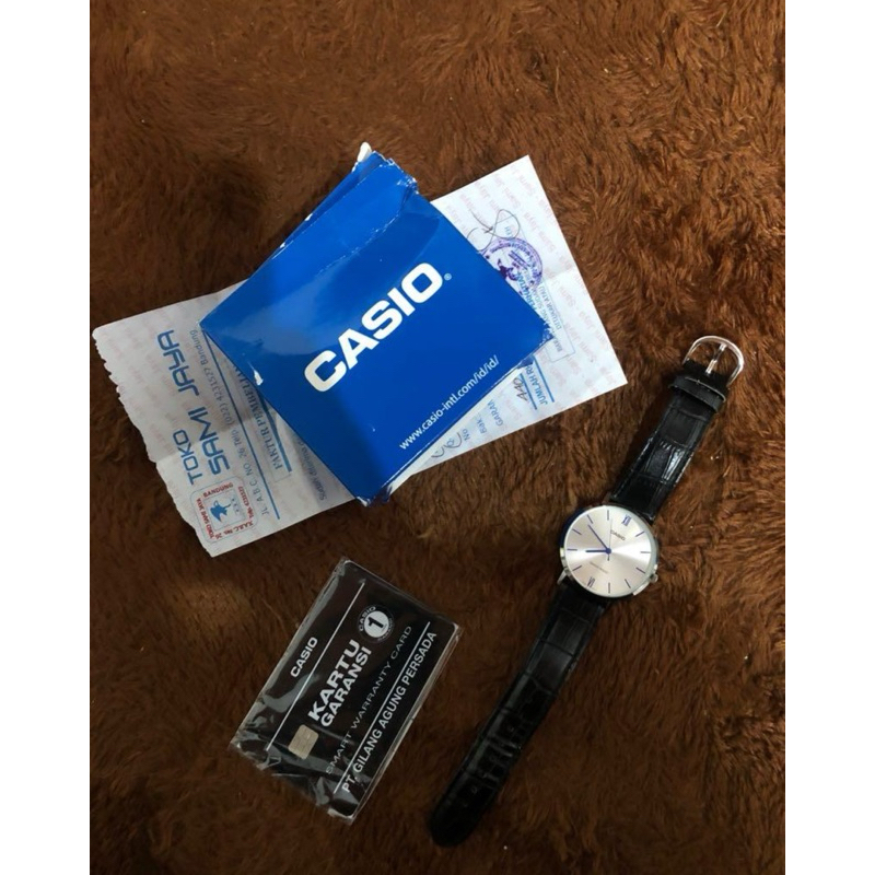 jam tangan manual casio tali kulit