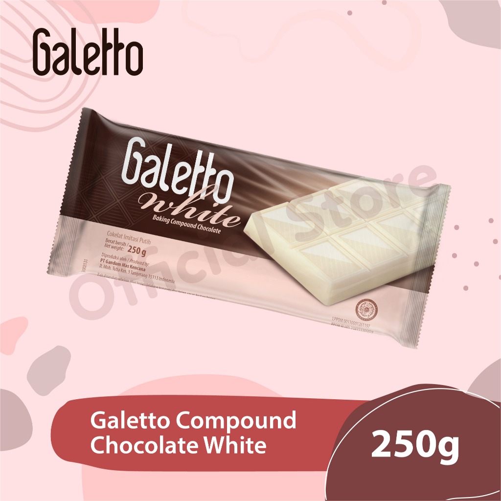 

Galetto White Chocolate Compound Colatta Coklat Putih Coklat Batang 250gr