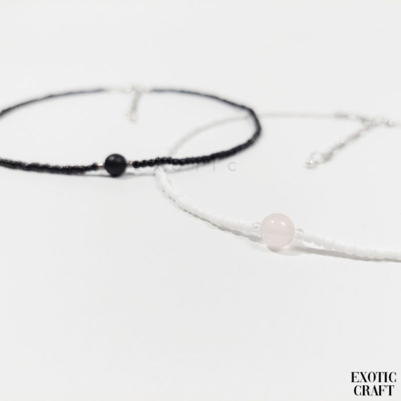 Kalung batu manik beads aesthetic fashion etnic kalung mutiara pria wanita choker